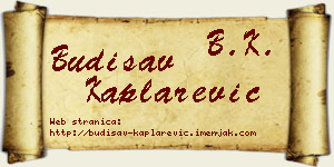 Budisav Kaplarević vizit kartica